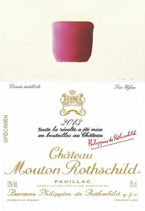 Etiquette Mouton Rothschild 2013 specimen